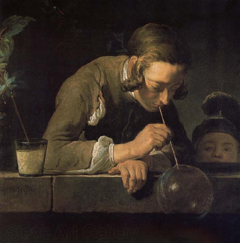 Jean Baptiste Simeon Chardin Blowing bubbles juvenile Norge oil painting art